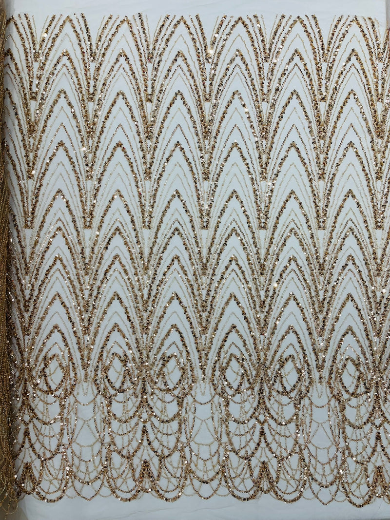 Luxury Chain Geometric Beaded Lace, by The Yard.