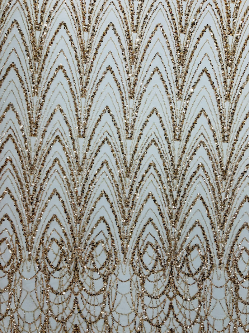 Luxury Chain Geometric Beaded Lace, by The Yard.