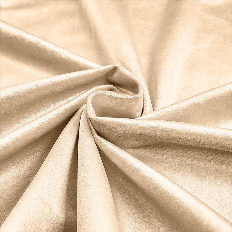 Champagne 58"/60Inches Wide Royal Velvet Upholstery Fabric. Sold By The Yard.