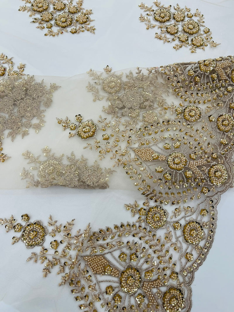 Classic Beaded Damask Lace, by The Yard.
