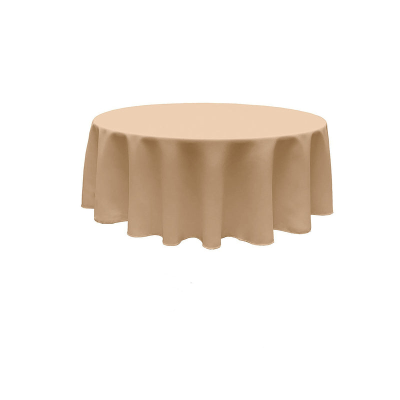 Champagne Round Polyester Poplin Seamless Tablecloth - Wedding Decoration Tablecloth