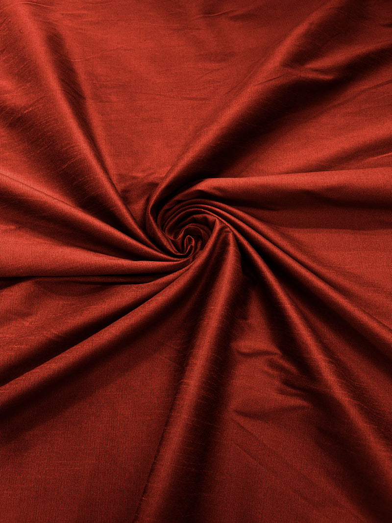 Cherry Red - Polyester Dupioni Faux Silk Fabric/ 55” Wide/Wedding Fabric/Home Decor.