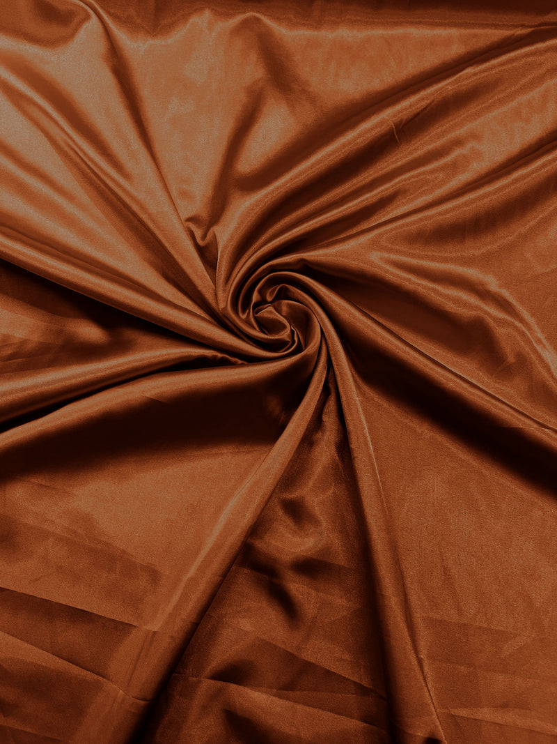 Cinnamon Stretch Charmeuse Satin Fabric 58" Wide/Light Weight Silky Satin/Sold By The Yard