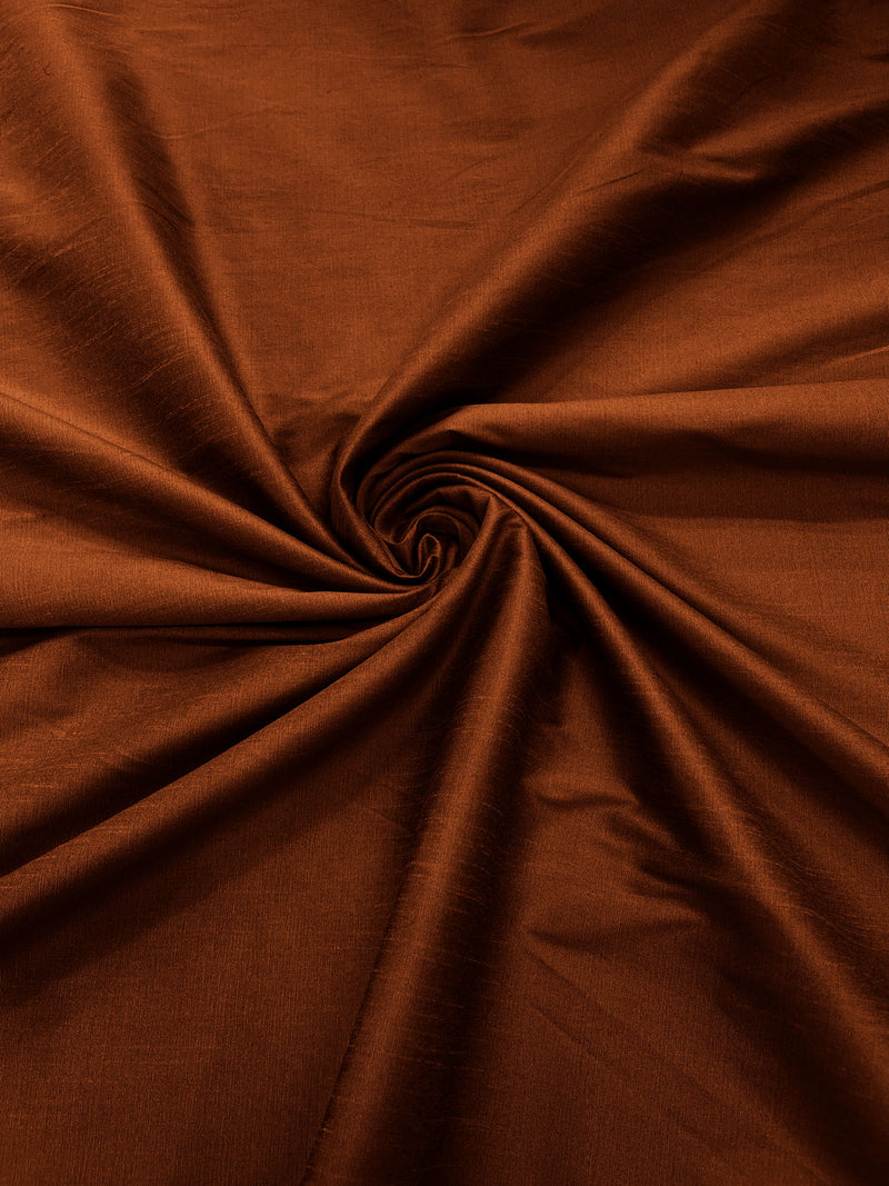 Copper - Polyester Dupioni Faux Silk Fabric/ 55” Wide/Wedding Fabric/Home Decor.
