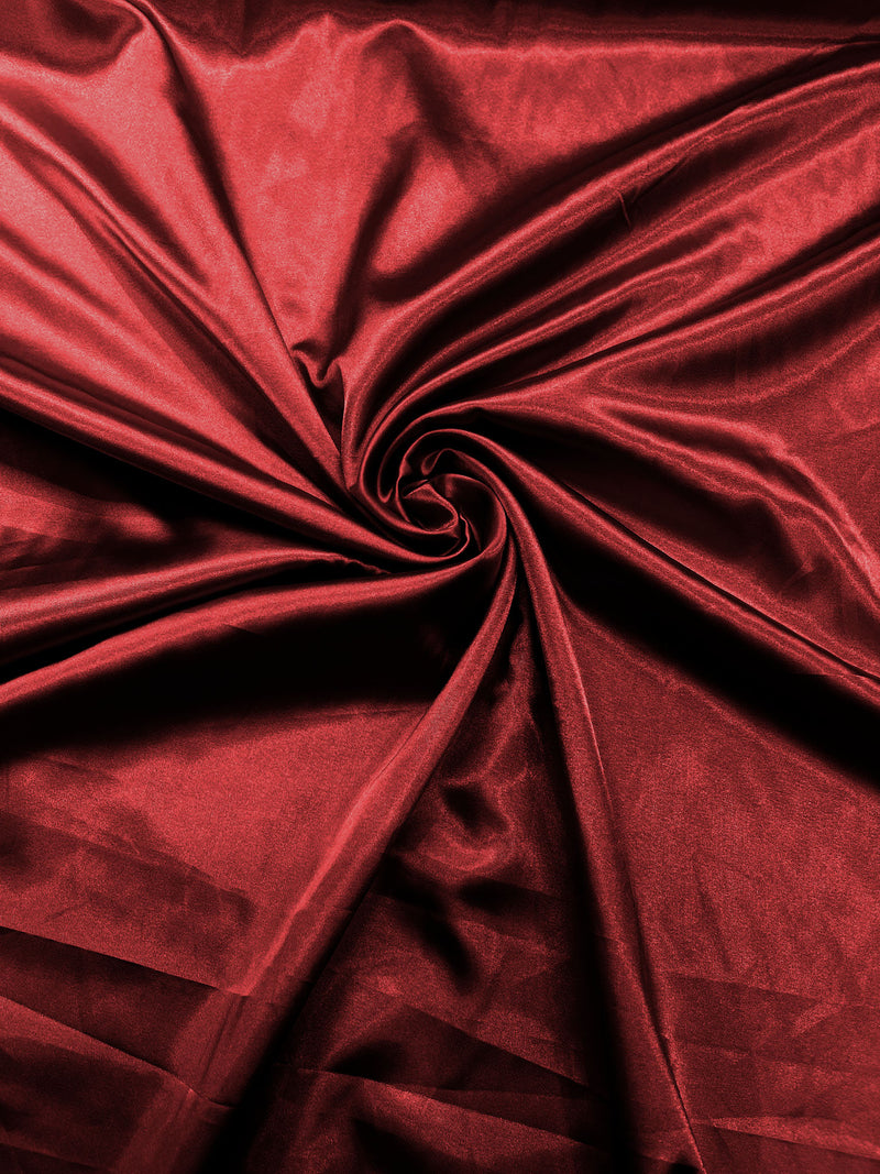Cranberry Stretch Charmeuse Satin Fabric 58" Wide/Light Weight Silky Satin/Sold By The Yard