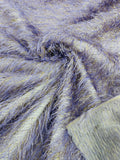 Shaggy Jacquard Faux Ostrich/Eye Lash Feathers Fringe With Metallic Thread By The Yard