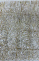 Shell Glitter Design On A Mesh Lace 54" Wide| New Creations Fabric & Foam Inc.
