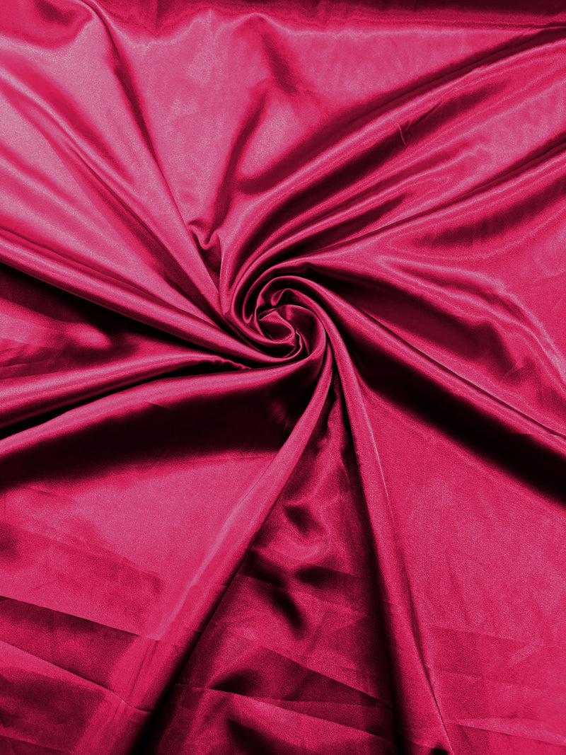 Dark Fuchsia Stretch Charmeuse Satin Fabric 58" Wide/Light Weight Silky Satin/Sold By The Yard