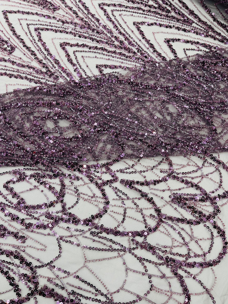 Luxury Chain Geometric Beaded Lace, by The Yard.