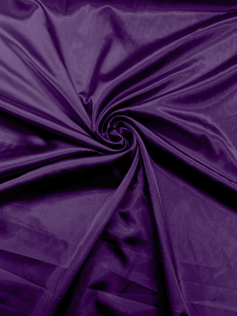 Dark Purple Stretch Charmeuse Satin Fabric 58" Wide/Light Weight Silky Satin/Sold By The Yard