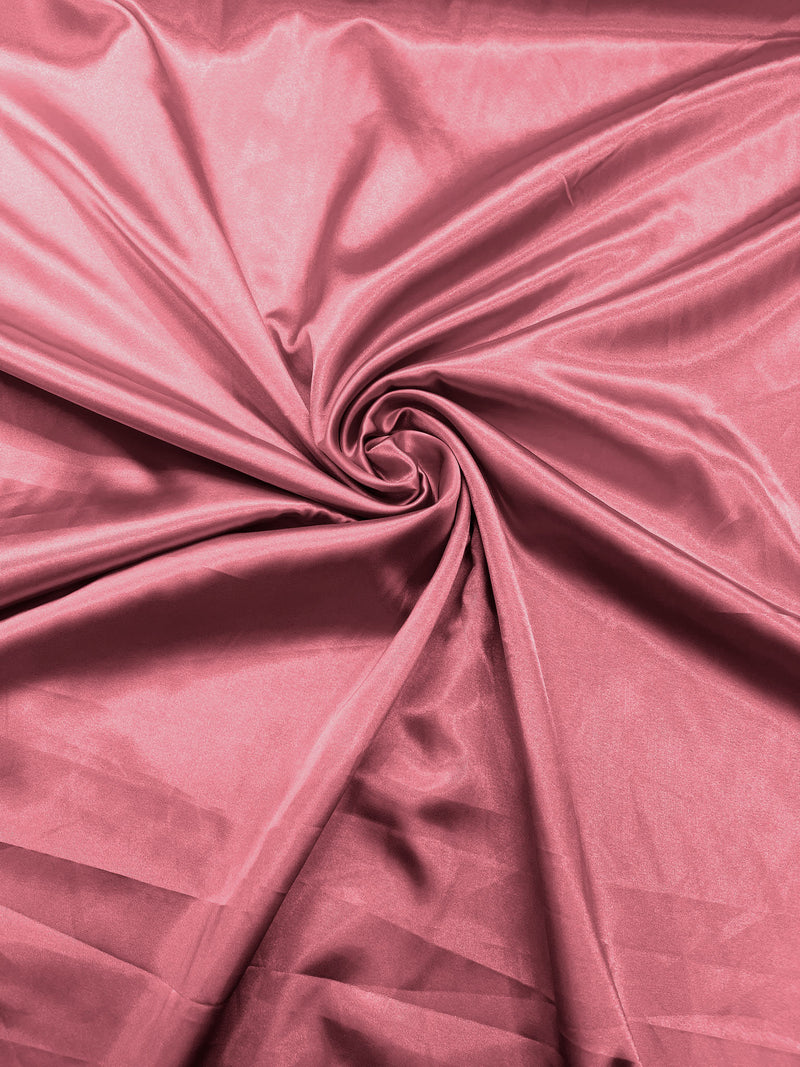 Dusty Rose Stretch Charmeuse Satin Fabric 58" Wide/Light Weight Silky Satin/Sold By The Yard