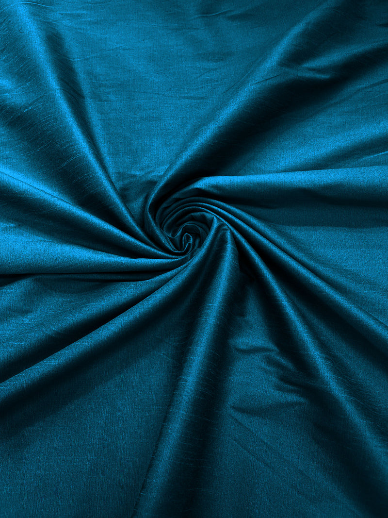 Dark Teal - Polyester Dupioni Faux Silk Fabric/ 55” Wide/Wedding Fabric/Home Decor.