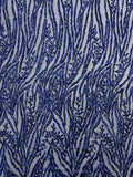 Vine/Root Sequin 4 Way Stretch Mesh Fabric, by The Yard.