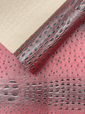 Gator Ostrich Embossed Vinyl Fabric  / 2 Tone Crocodile Ostrich Vinyl Leather 54" Wide