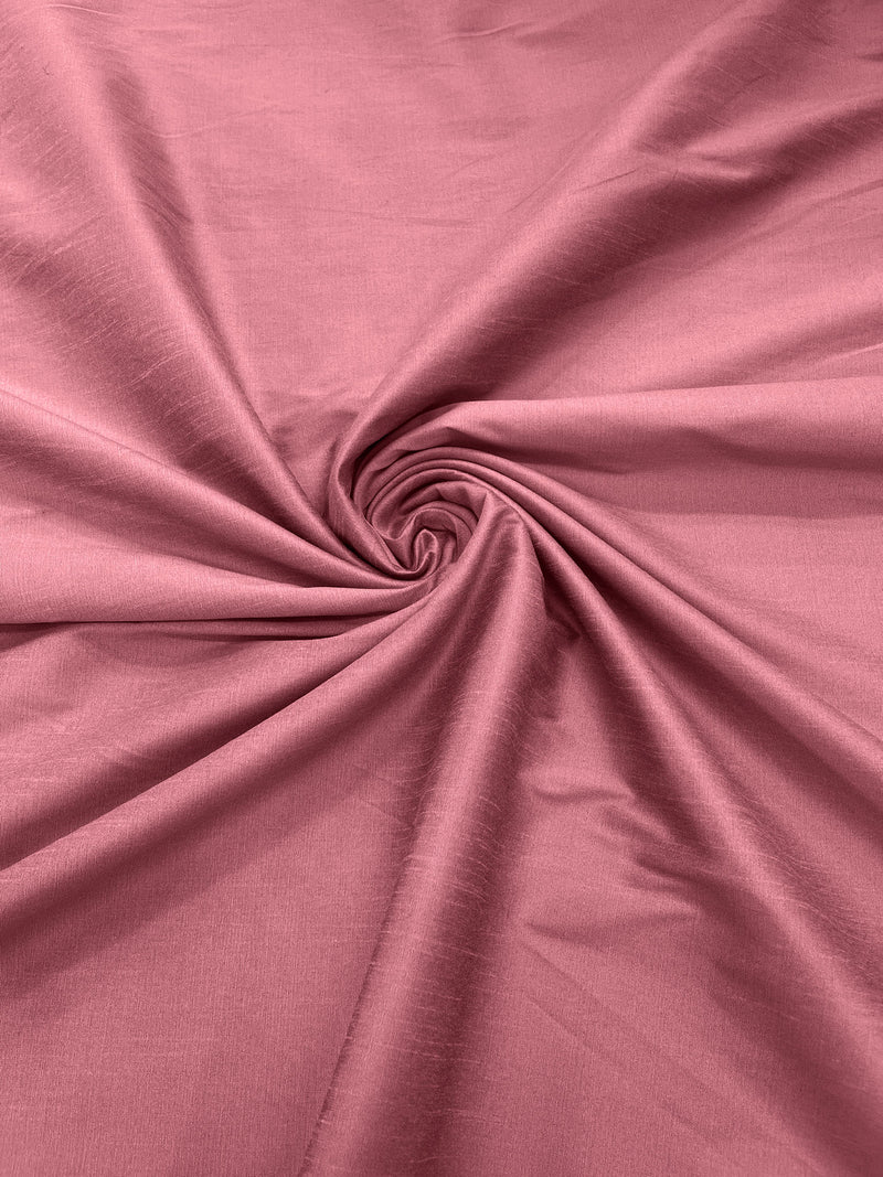 Dusty Pink - Polyester Dupioni Faux Silk Fabric/ 55” Wide/Wedding Fabric/Home Decor.