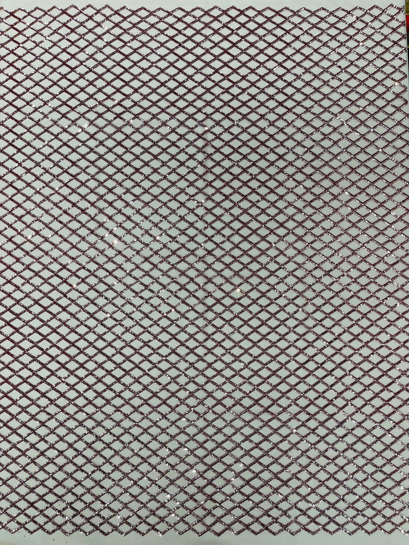 Luxury Diamond Design Mini Glitz Sequins On A Mesh Fabric