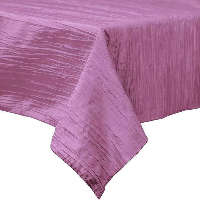 Rectangular Light Weight Accordion Design Crushed Taffeta Seamless Table Overlay. (58" Inches x 120" Inches)