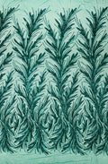 Feather Wing Shiny Sequin Design on a 4 Way Stretch mesh Fabric-Prom-Sold by The Yard.