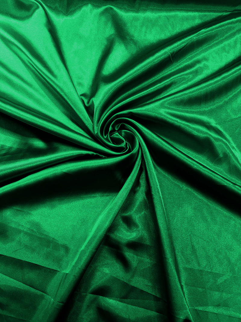 Flag Green Stretch Charmeuse Satin Fabric 58" Wide/Light Weight Silky Satin/Sold By The Yard