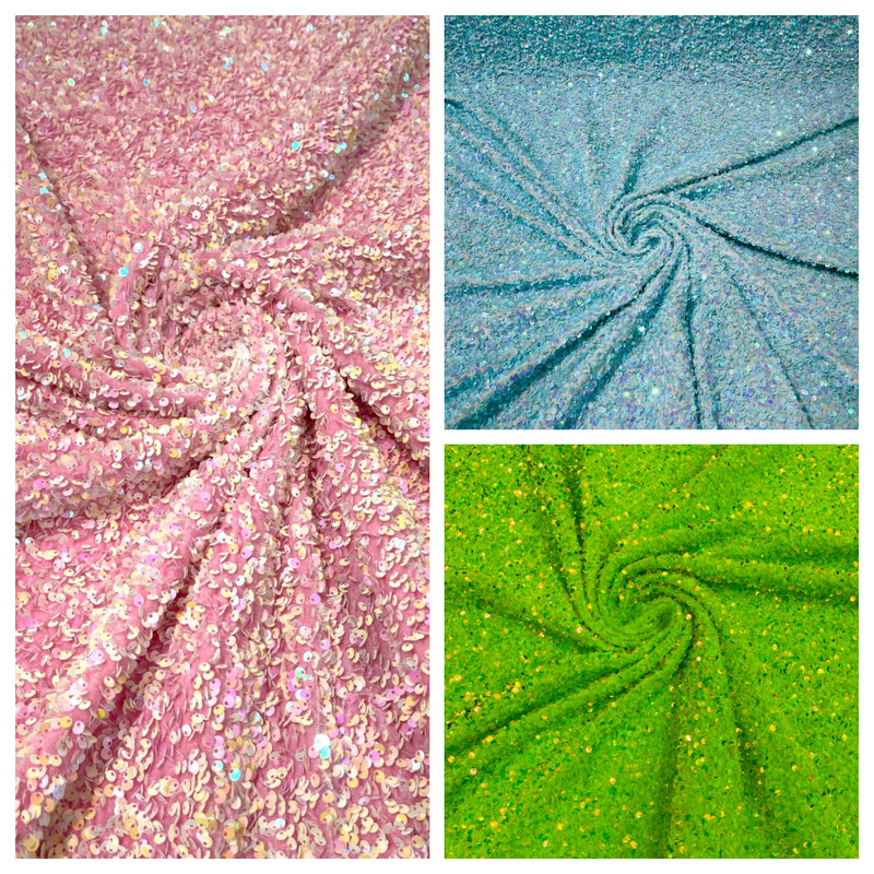 SEQUIN VELVET FABRIC (By The Yard)