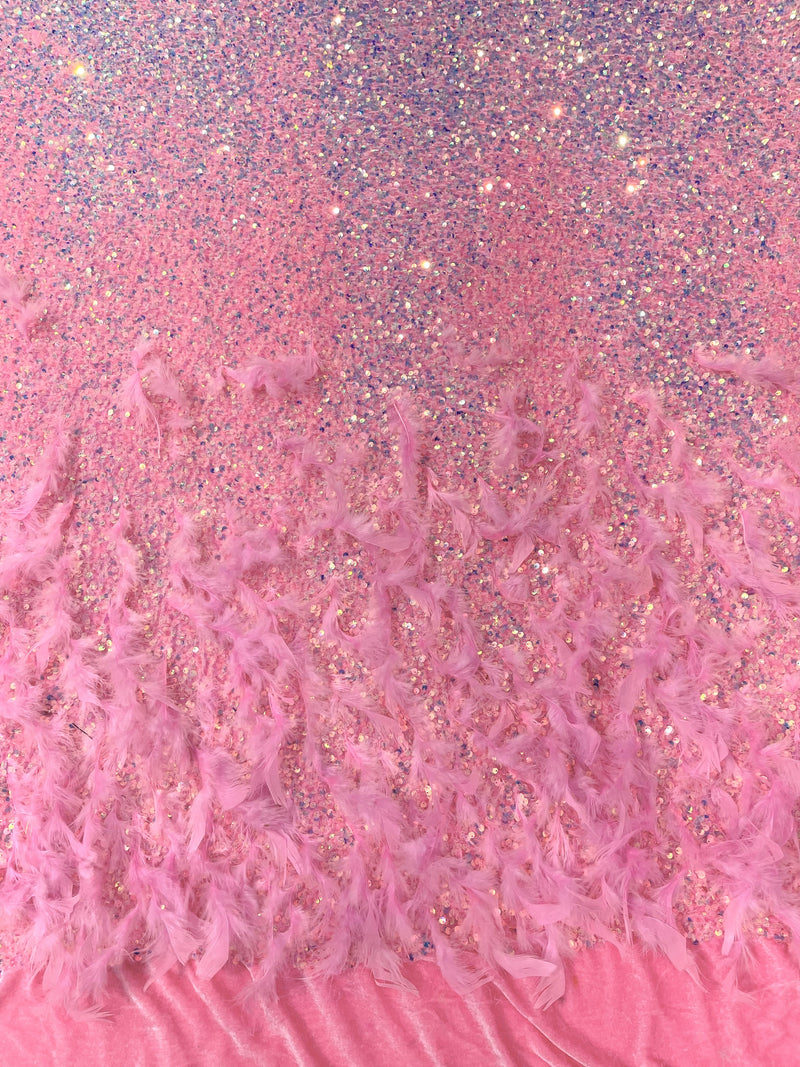 FEATHER SEQUIN VELVET (By The Yard)