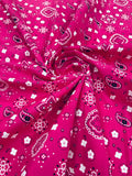 Poly Cotton Bandanna Print Fabric,58/59" Wide, Good for Face Mask Covers.