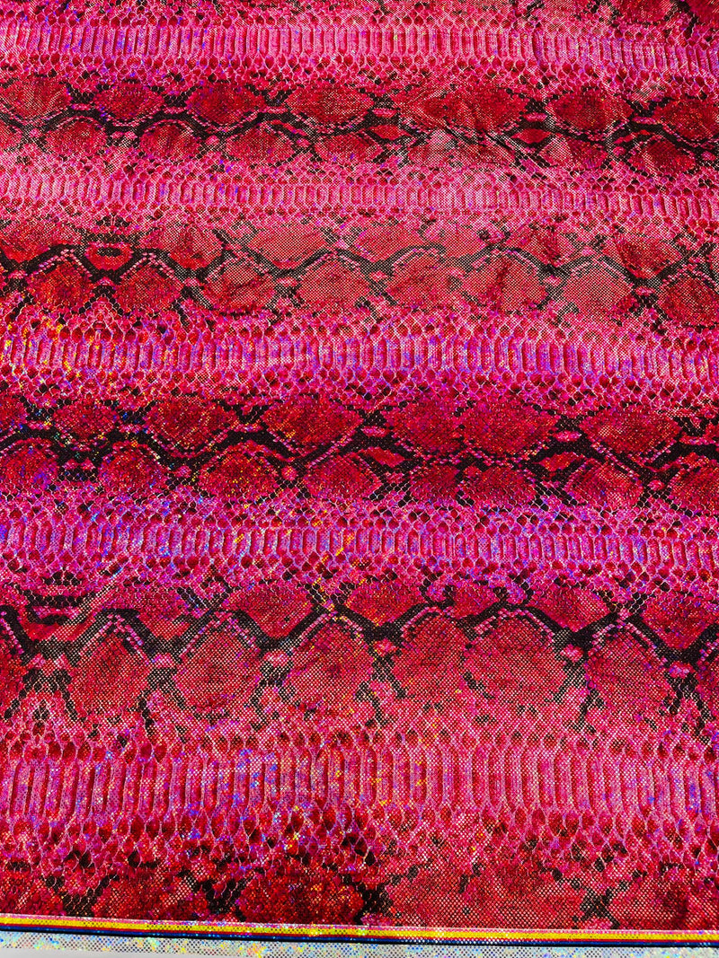 Holographic Snake Foil Printed Spandex Fabric (by the yard)