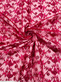 Corded Lace/ Butterfly Design Embroidered With Sequin on a Mesh Lace Fabric