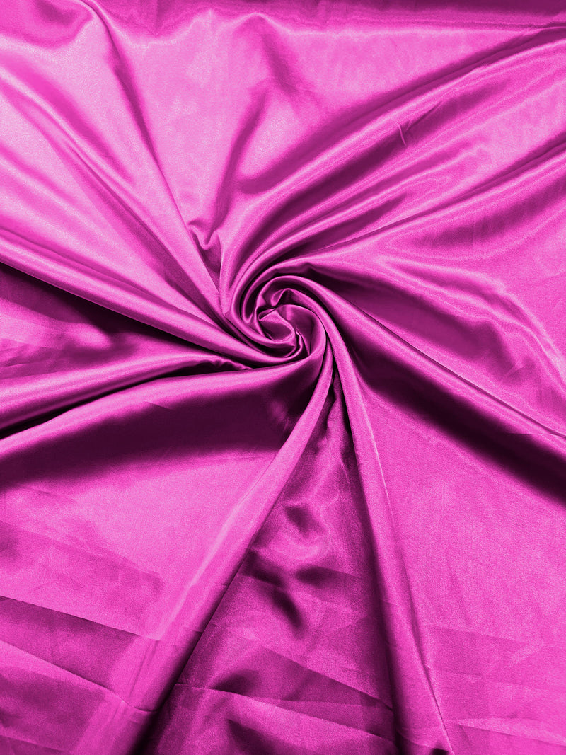 Fuchsia Stretch Charmeuse Satin Fabric 58" Wide/Light Weight Silky Satin/Sold By The Yard