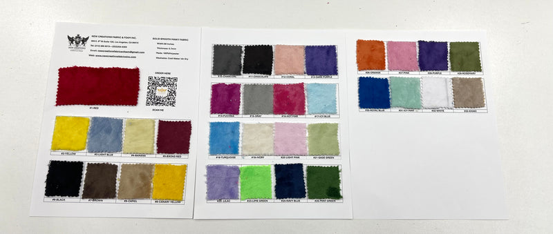 SOLID MINKY SMOOTH FABRIC (by the yard)