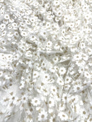 Ivory/Gold metallic French inspired embroidered lace fabric| New Creations Fabric & Foam Inc.