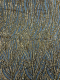 Vine/Root Sequin 4 Way Stretch Mesh Fabric, by The Yard.