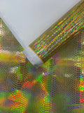 Snake Viper Holographic Embossed PVC / Snake Vinyl Fabric Upholstery Crafting  Accessories Applications Snake Iridescent.