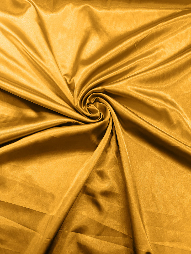 Gold Stretch Charmeuse Satin Fabric 58" Wide/Light Weight Silky Satin/Sold By The Yard