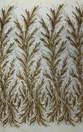 Feather Wing Shiny Sequin Design on a 4 Way Stretch mesh Fabric-Prom-Sold by The Yard.