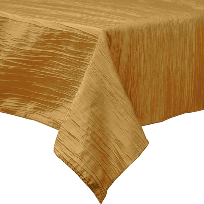 Rectangular Light Weight Accordion Design Crushed Taffeta Seamless Table Overlay. (58" Inches x 120" Inches)