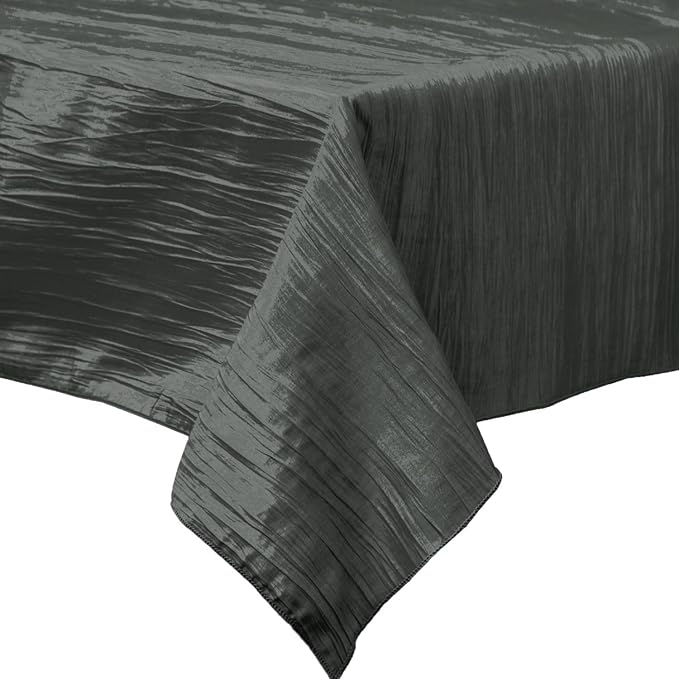 Rectangular Light Weight Accordion Design Crushed Taffeta Seamless Table Overlay. (58" Inches x 120" Inches)