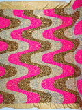 Wave Sequin Design On A Stretch Velvet Fabric/Costumes/Cosplays/Prom.