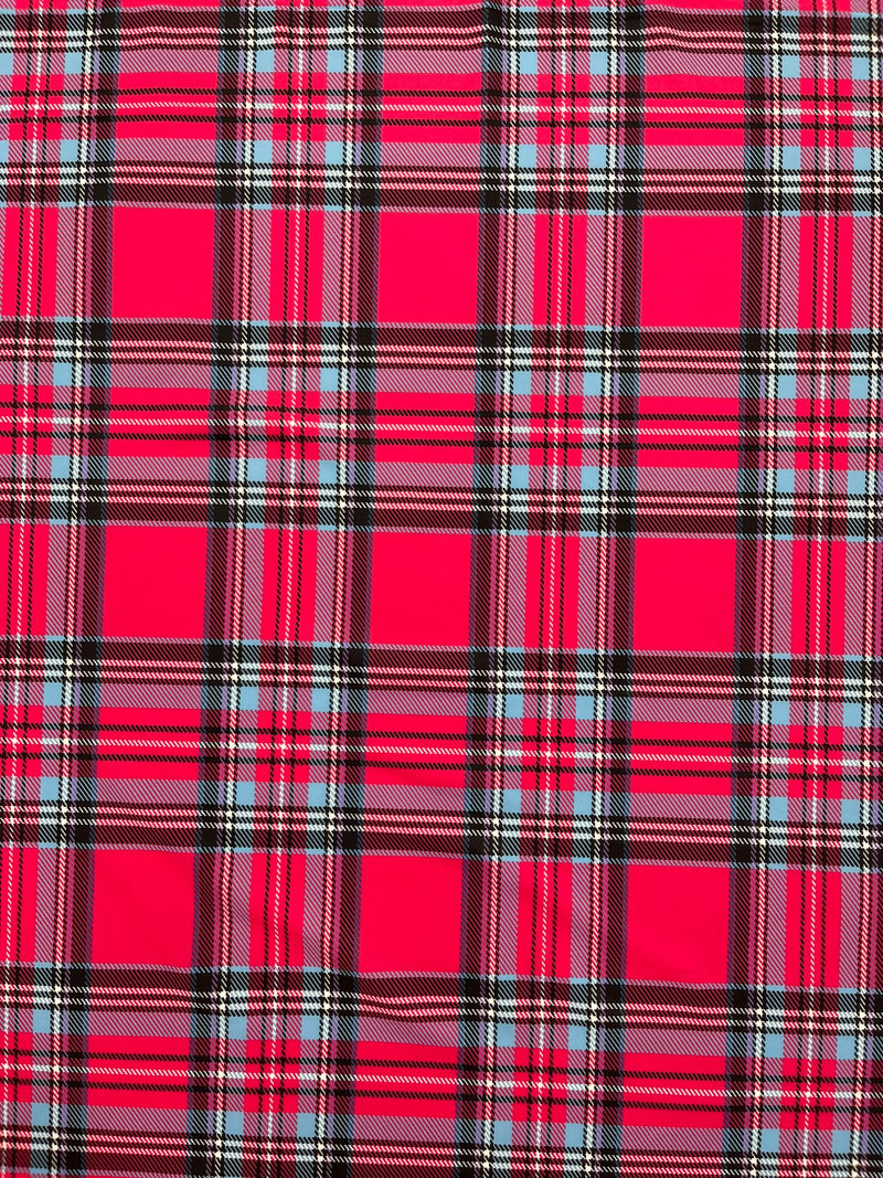 PLAID MULTICOLOR CHECKERED SPANDEX (by the yard)