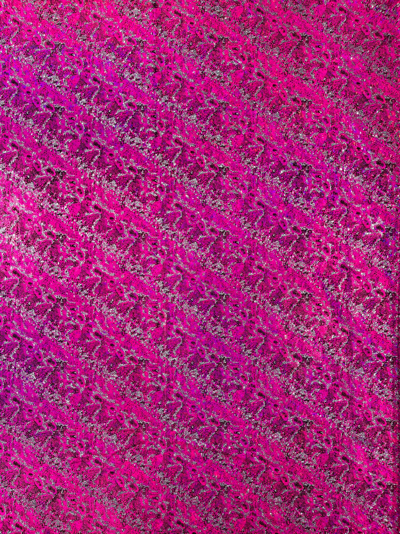 Snake Design Shattered Glass Nylon Spandex Fabric, 4-Way Stretch, by The Yard.
