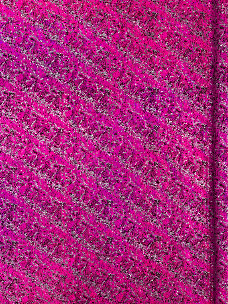 Snake Design Shattered Glass Nylon Spandex Fabric, 4-Way Stretch, by The Yard.