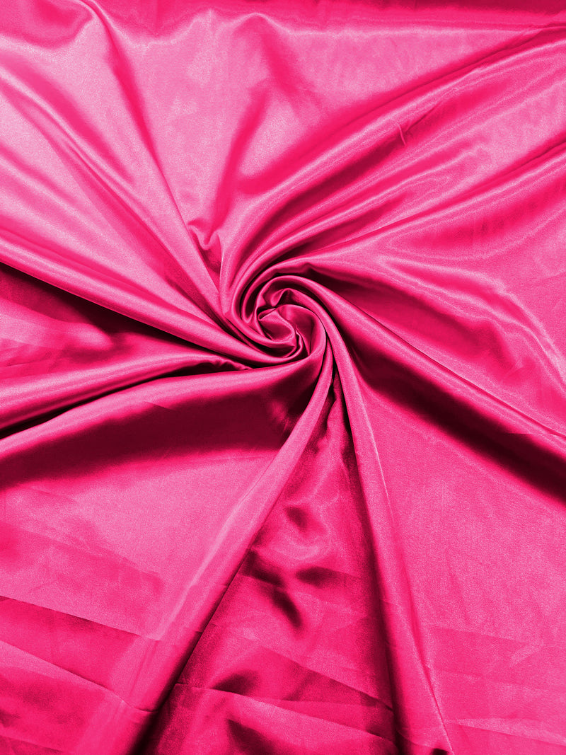 Hot Pink Stretch Charmeuse Satin Fabric 58" Wide/Light Weight Silky Satin/Sold By The Yard