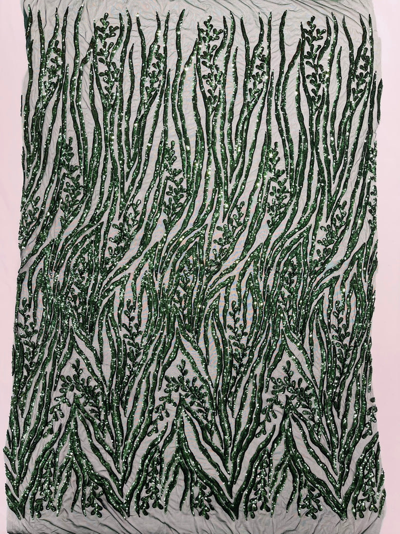 Vine/Root Sequin 4 Way Stretch Mesh Fabric, by The Yard.
