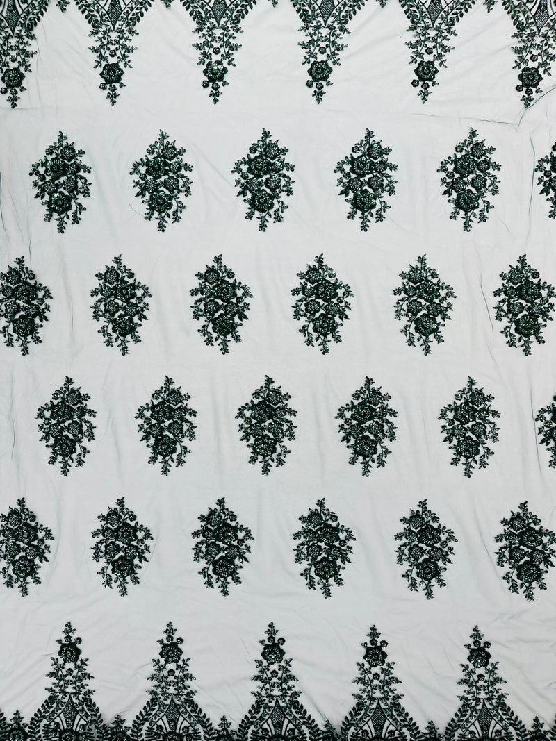 Classic Beaded Damask Lace, by The Yard.