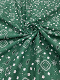 Poly Cotton Bandanna Print Fabric,58/59" Wide, Good for Face Mask Covers.