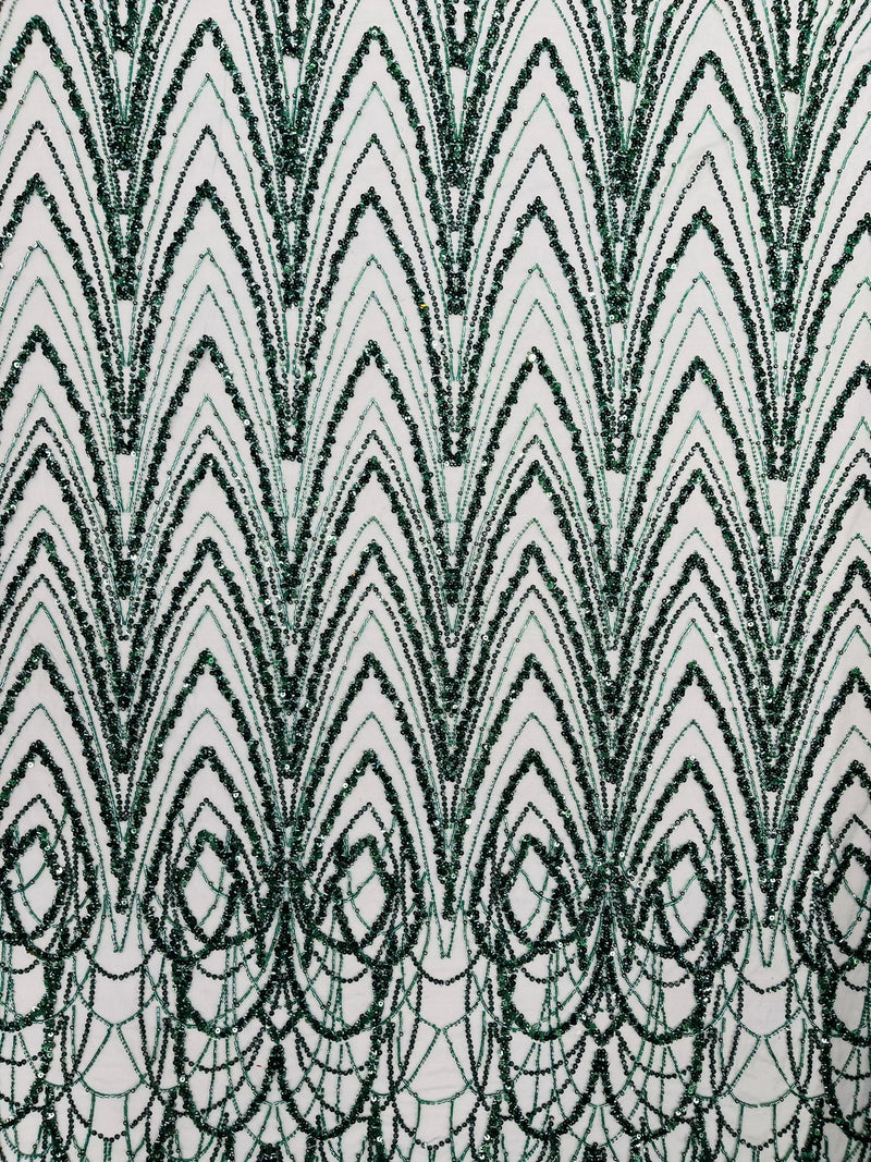 Luxury Chain Geometric Beaded Lace, by The Yard.