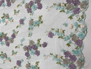 Multi Color 3d floral Daisy Design Embroider Lace 54" Wide| New Creations Fabric & Foam Inc.