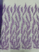 Vine Beaded Lace on Mesh 54" Wide | New Creation Fabric & Foam Inc.