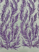 Vine Beaded Lace on Mesh 54" Wide | New Creation Fabric & Foam Inc.