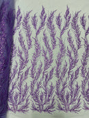 Vine Beaded Lace on Mesh 54" Wide | New Creation Fabric & Foam Inc.